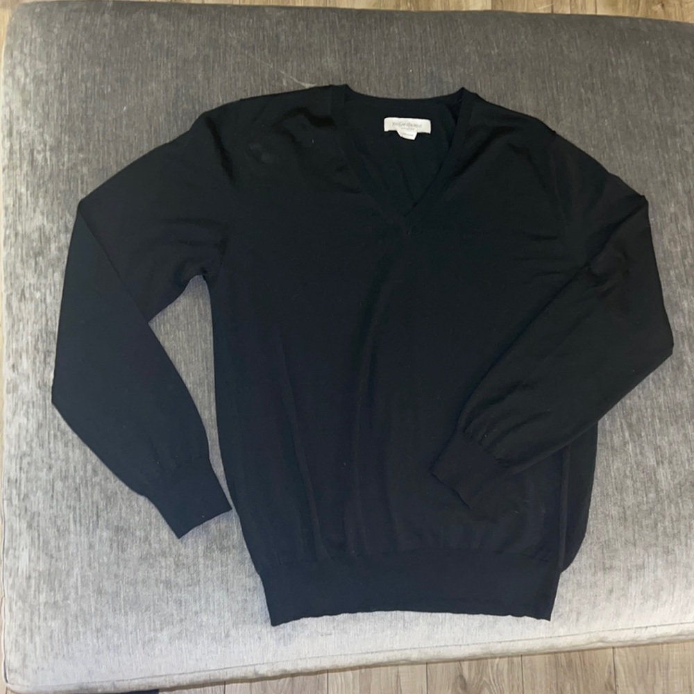 Yves Saint Laurent mens V-neck black sweater
